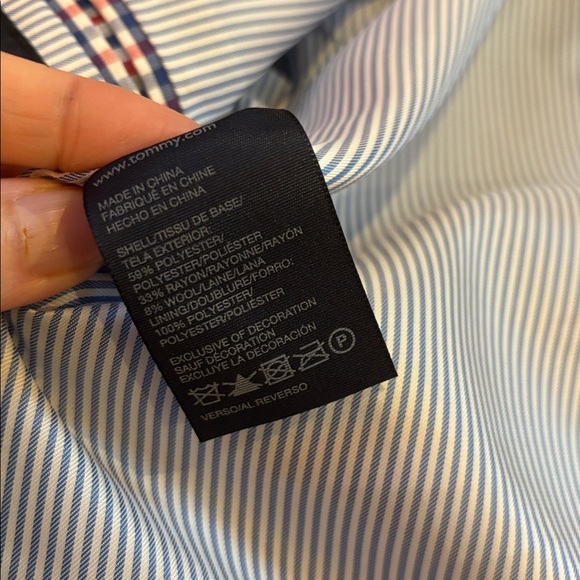 TOMMY HILFIGER Teen 18 Navy Blue Wool Blazer Jacket Holiday - Picture 6 of 6